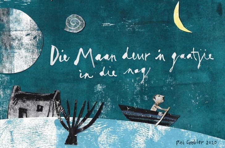 die maan deur 'n gaaitjie in die nag